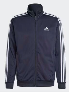 Adidas Dark Blue Navy Track Jacket 3 white stripes Men’s XL Performance Jacket